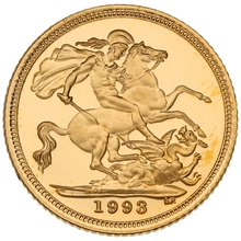 1993 Mezza Sterlina - Elisabetta II - Terzo ritratto - Corona Anziana - Proof con Confezione