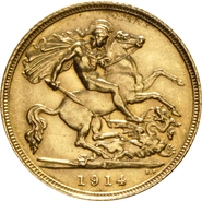 1914 Mezza Sterlina - Giorgio V - S