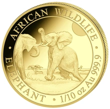 2024 Moneta d'Oro 1/10oz con Elefante Somalo