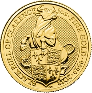 Toro Nero del Duca di Clarence d'Oro 1oz - Queens Beast