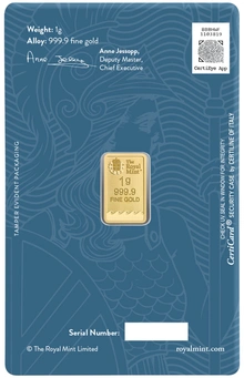 Lingottino d'oro Britannia 1g