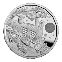 2022 25° Anniversario di Harry Potter - Hogwarts Express - Moneta d'Argento Proof 2oz Confezionata