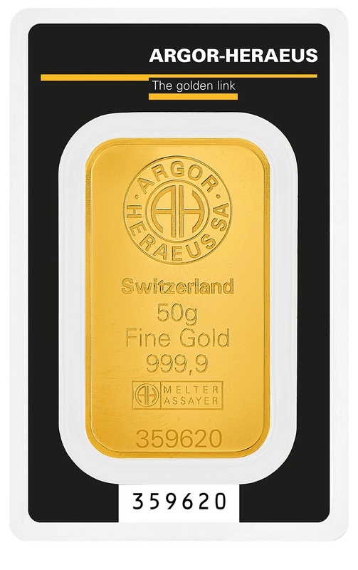 Argor-Heraeus 50 Gram Gold Bar