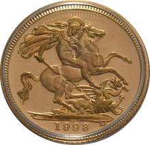 1998 Mezza Sterlina - Elisabetta II - Quarto Ritratto con Diadema - Proof senza Confezione
