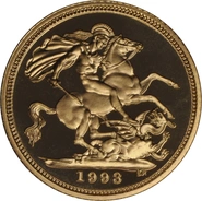 1993 Mezza Sterlina - Elisabetta II - Terzo ritratto - Corona Anziana - Proof senza Confezione