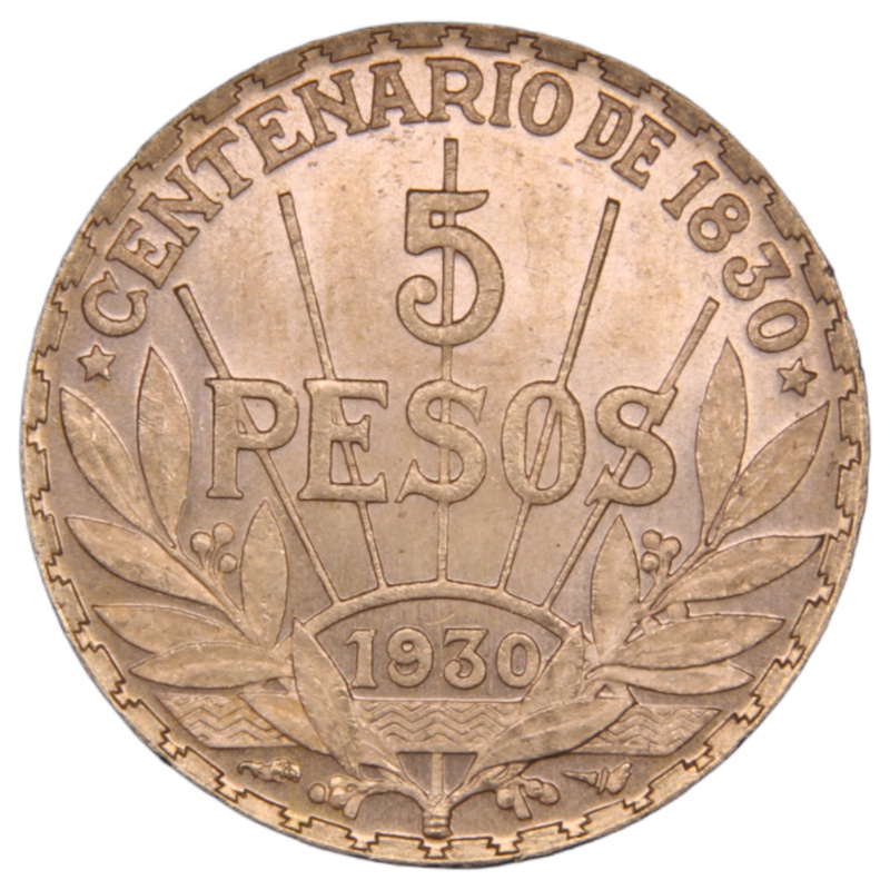 Uruguay 5 Pesos Gold Coin 1930