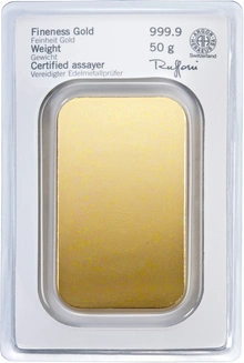 Heraeus lingotto d'Oro 50 Grammi