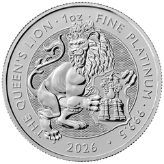 2026 Queen's Beast - Bestie Tudor - Moneta di platino da 1 oz.