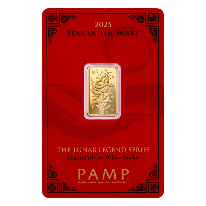 2025 Lingottino d'Oro PAMP 5g Anno del Serpente