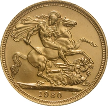 1980 Sterlina - Elisabetta II - Corona Giovane
