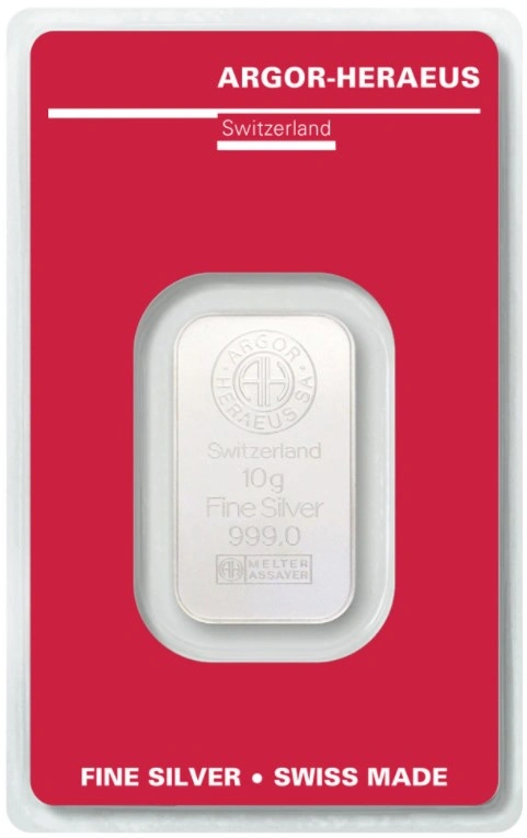 Argor-Heraeus Lingottino d'Argento 10g