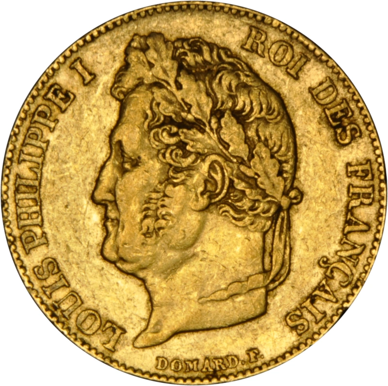 20 Franchi francesi d'Oro - Luigi Filippo - Testa Laureata