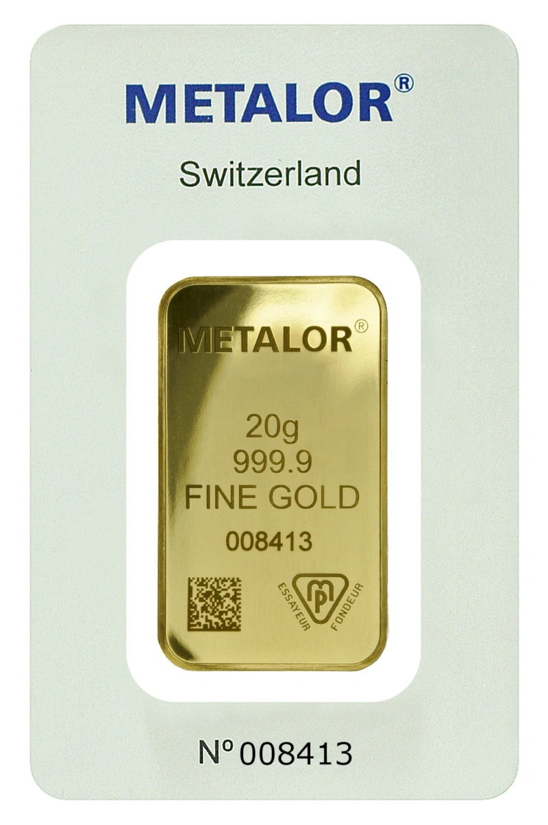 Metalor 20 Grammi Lingottino d'Oro