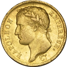 40 Franchi Francesi - Napoleone I imperatore - Testa Laureata