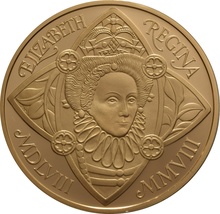 2008 - Proof 5 Pound d'Oro - Regina Elisabetta I