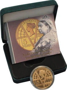 2001 - Proof 5 Pound d'Oro - Centenario Regina Victoria