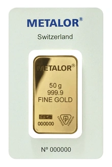 Metalor Lingotto d'Oro 50 Grammi