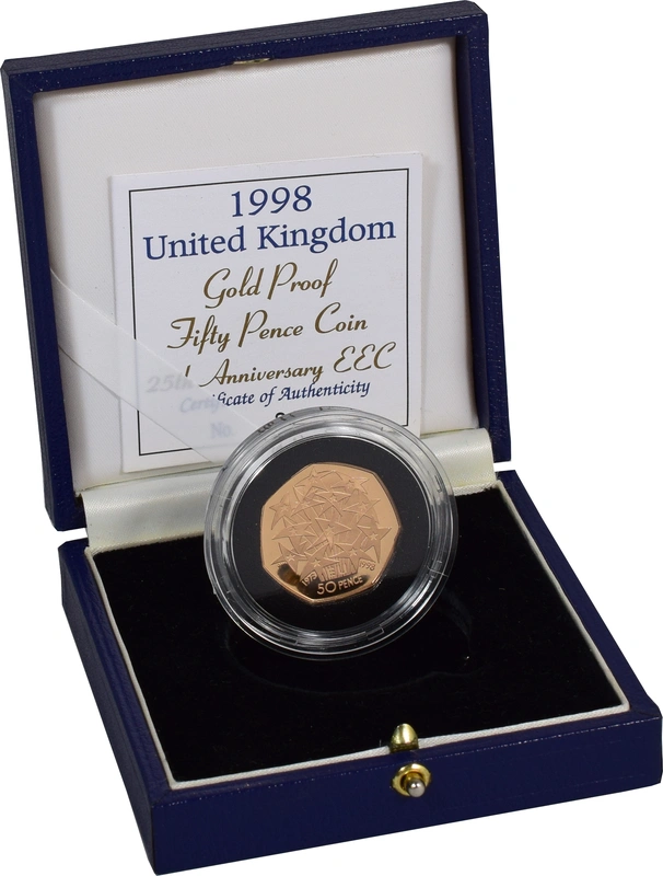 1998 Proof 50p Gold Coin EEC Boxed