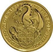 Drago Rosso del Galles d'Oro 1oz - Queens Beast