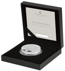 2023 Moneta d'argento proof 2oz confezionata - Shirley Bassey - "Leggende della musica"