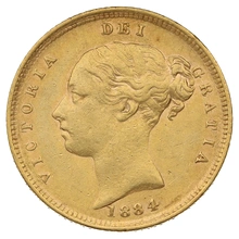 1884 Mezza Sterlina - Vittoria Giovane - Stemma Coronato - Londra