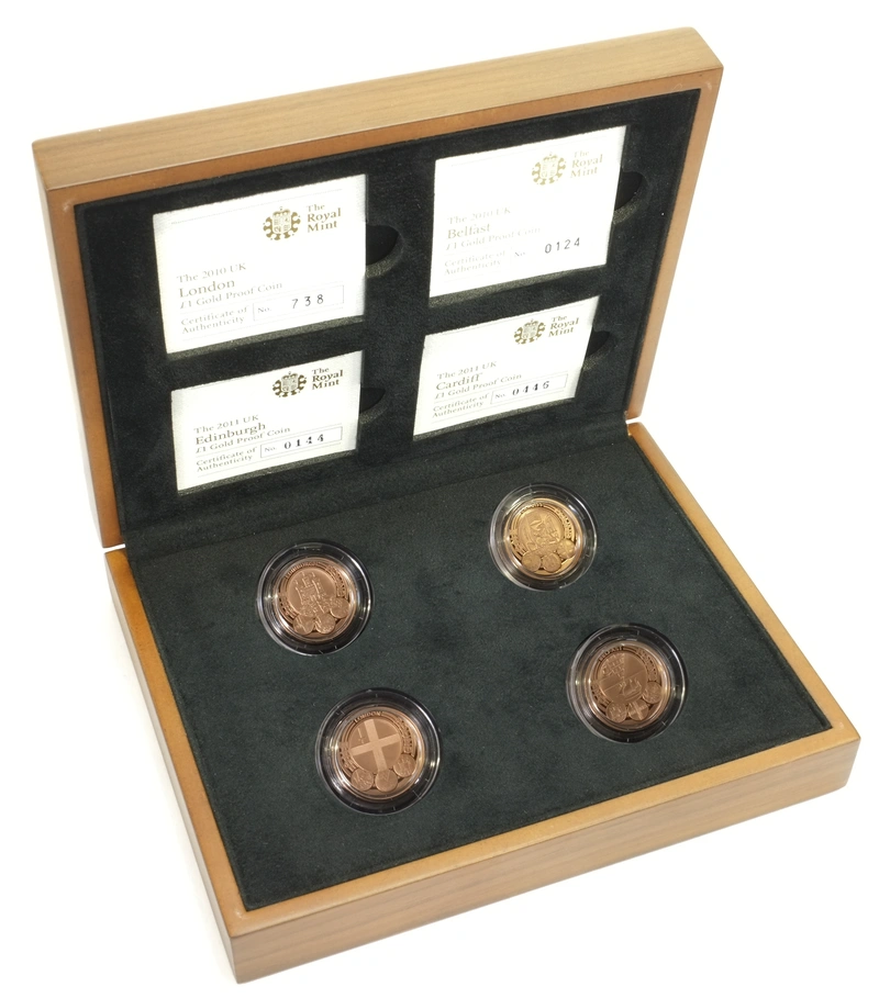 2010 - 2011 Proof £1 d'Oro - Valuta UK - Collezione Città Capitali del Regno Unito