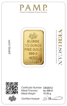 PAMP 1/2oz Lingottino d'Oro