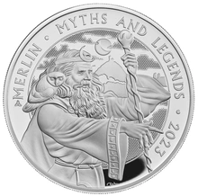 2023 Mago Merlino - Moneta d'Argento Proof da 1oz Confezionata - Serie Miti e Leggende