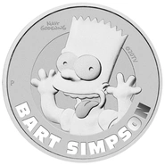 2022 Bart Simpson Tuvalu Moneta d'argento 1oz