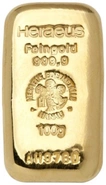 Heraeus 100 Grammi Lingotto d'Oro Colato