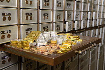 Monete e lingotti in deposito sicuro